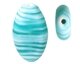 CUENTAS GRANDES Y PLANAS OPALINAS DE CRISTAL DE MURANO 30 X 18 MM de la INDIA TURQUEZA