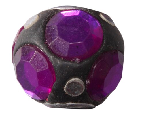 CUENTAS CON STRASS de 18 mm de la INDIA VIOLETA